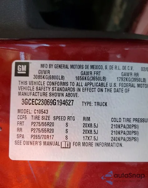 2009 Chevrolet Silverado C1500 Lt from USA, damaged, VIN 3GCEC23069G194627